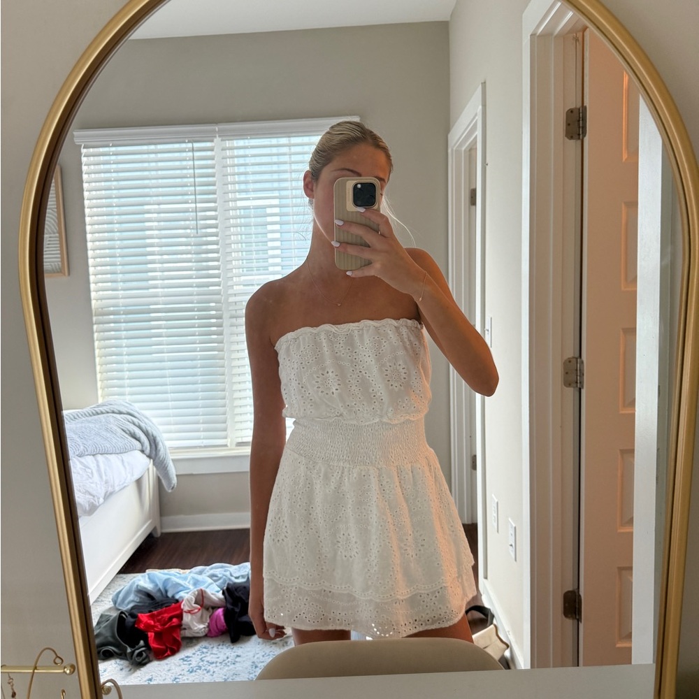 White eyelet dress #eyeletdress